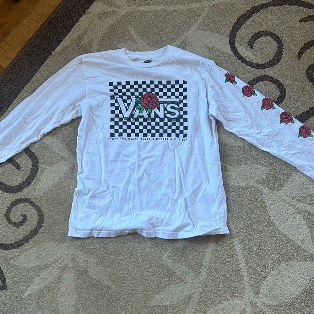 Vans long sleeve shit roses on the side